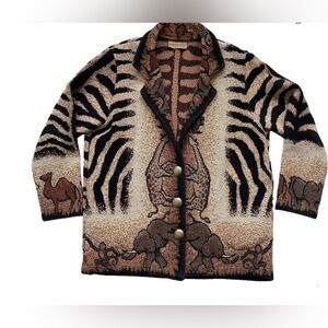 Painted Pony Safari Tapestry Women's Jacket | Vintage Wearable Art | OS